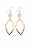 Diamond Quartz and Moroccan Inspired Gold Earrings