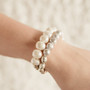 Prayer Bead and Pearl Stretch Bracelet