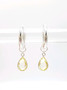 Silver Encased Yellow Quartz Teardrop Charms