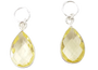 Silver Encased Yellow Quartz Teardrop Charms
