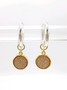 Gold Encased Peach Druzy Charms
