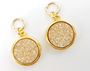 Gold Encased Peach Druzy Charms