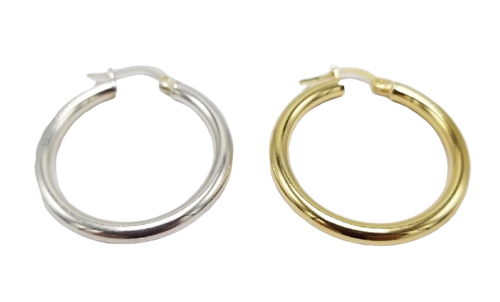 30mm Vermeil or Sterling Silver Hoop Earrings - G. Spinelli