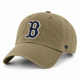 Boston Red Sox sandalwood ’47 Brand Clean Up cap with embroidered navy B logo