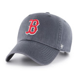 Boston Red Sox vintage navy baseball cap with red embroidered B logo, curved brim, ’47 brand