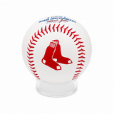 Boston Red Sox official-style baseball featuring iconic red socks logo and classic red stitching on white baseball surface