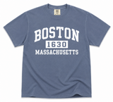 Classic Comfort Colors Boston 1630 Massachusetts T-Shirt, designed with a timeless collegiate look and soft, lived-in feel. Printed on premium Comfort Colors garment-dyed cotton. Perfect Boston souvenir tee.