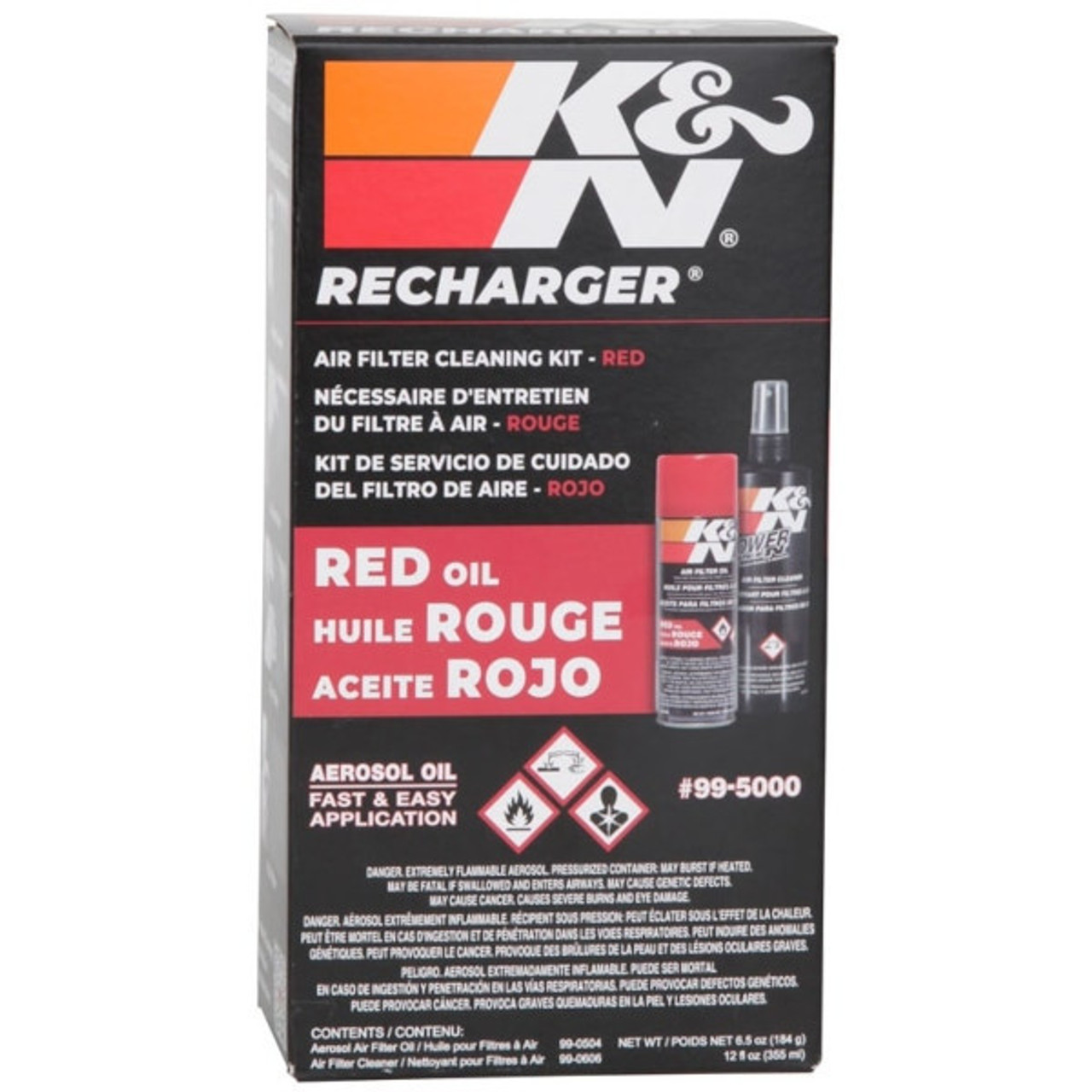 K&N Recharger/Filter Cleaning Kit Aerosol 99-5000 Oil Engine Cleaner Care  Spray