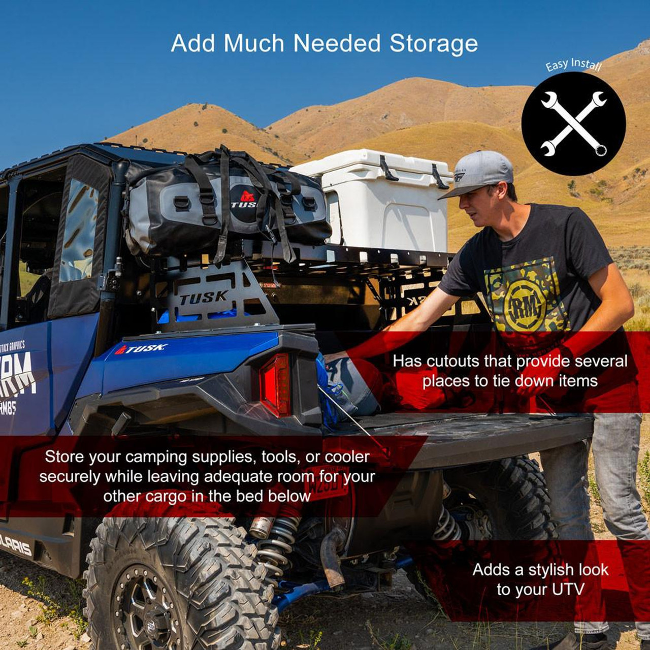 General Rack Polaris General Black Powder Coated Regular Cargo Rack by Tusk ...