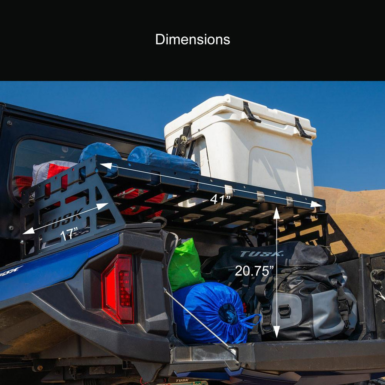 Polaris General Black Powder Coated Regular Cargo Rack by Tusk