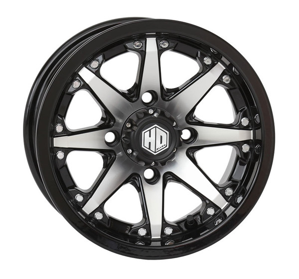 Polaris General 12x7 Gloss Black/Machined HD10 Wheels by STI Powersports