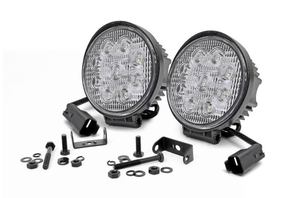 Polaris General 4" Chrome Series Round LED Light Pair by Rough Country