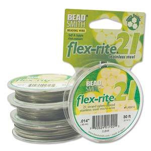 FLEXRITE 21 STRAND 0.014 CLEAR - 30 FT - MidwestBeads