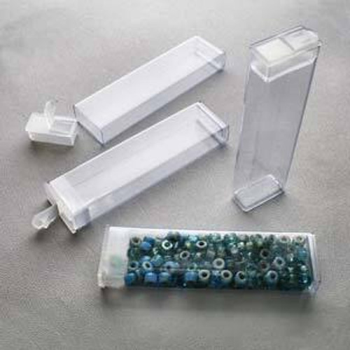 TUBE PLASTIC RECT W/FLIP TOP 7/16 X 1 X 3 -20/BG