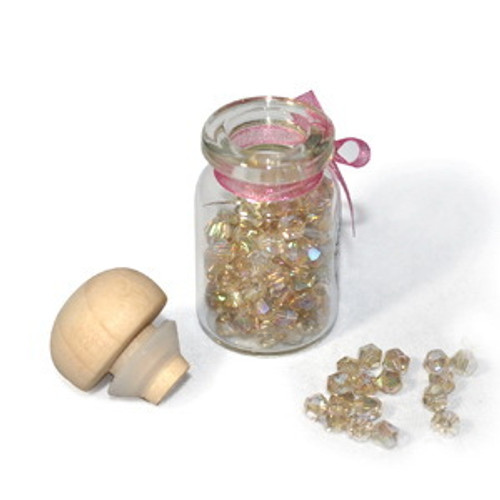 3mm Thunderpolish Crystal BiCone in Bottle - 144 Pieces - Silver Champagne AB