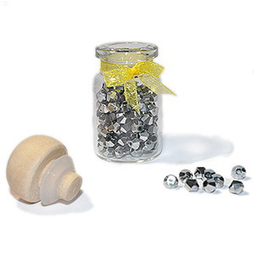 3mm Thunderpolish Crystal BiCone in Bottle - 144 Pieces - White Gold