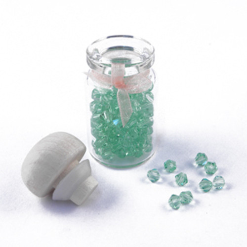 4mm Thunderpolish Crystal BiCone in Bottle - 144 Pieces - Chrysolite