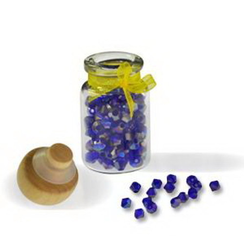 4mm Thunderpolish Crystal BiCone in Bottle - 144 Pieces - Dark Sapphire AB
