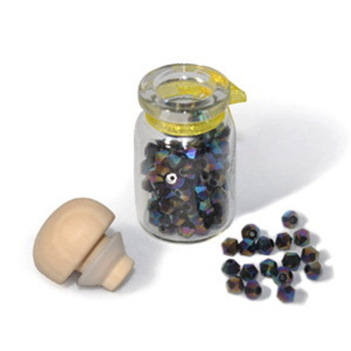 4mm Thunderpolish Crystal BiCone in Bottle - 144 Pieces - Jet AB