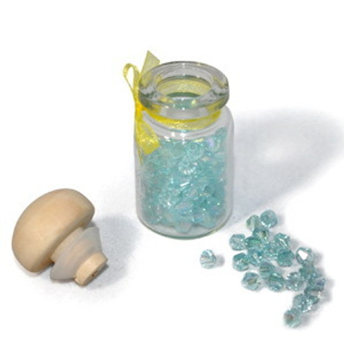 4mm Thunderpolish Crystal BiCone in Bottle - 144 Pieces - Light Aquamarine AB