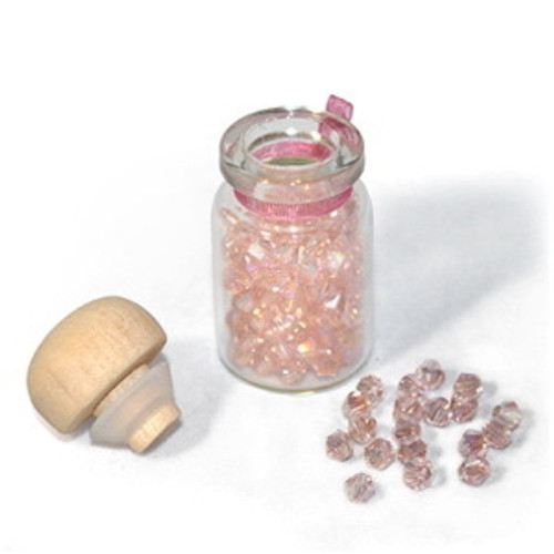 4mm Thunderpolish Crystal BiCone in Bottle - 144 Pieces - Light Peach AB