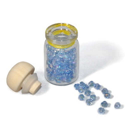 4mm Thunderpolish Crystal BiCone in Bottle - 144 Pieces - Light Sapphire AB