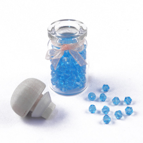 4mm Thunderpolish Crystal BiCone in Bottle - 144 Pieces - Medium Aquamarine