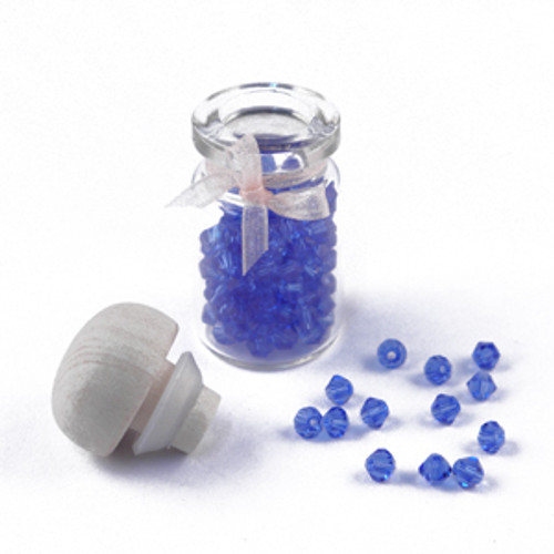 4mm Thunderpolish Crystal BiCone in Bottle - 144 Pieces - Sapphire