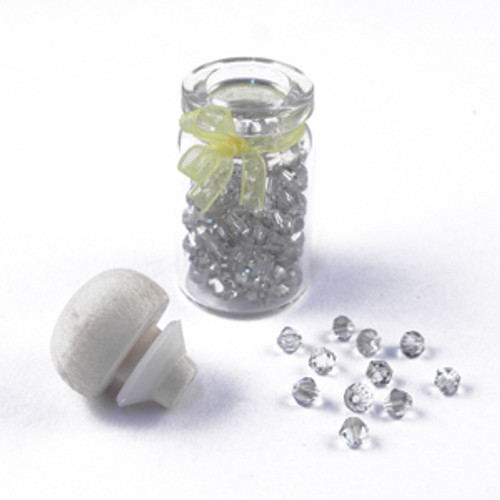 4mm Thunderpolish Crystal BiCone in Bottle - 144 Pieces - Silver Gray