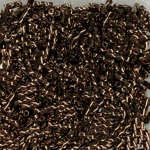 6mm Japanese Spiral Bugles - Color 457A - Metallic Dark Bronze