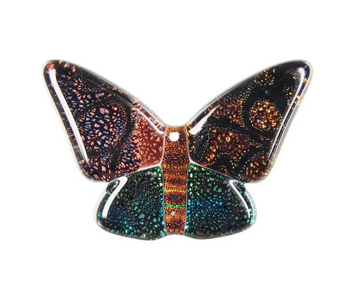 Dichroic Butterfly Pendant - Copper / Sapphire