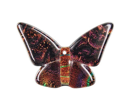 Dichroic Butterfly Pendant - Copper with Hints of Turquoise