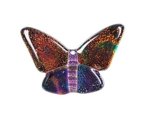 Dichroic Butterfly Pendant - Lilac / Copper / Purple