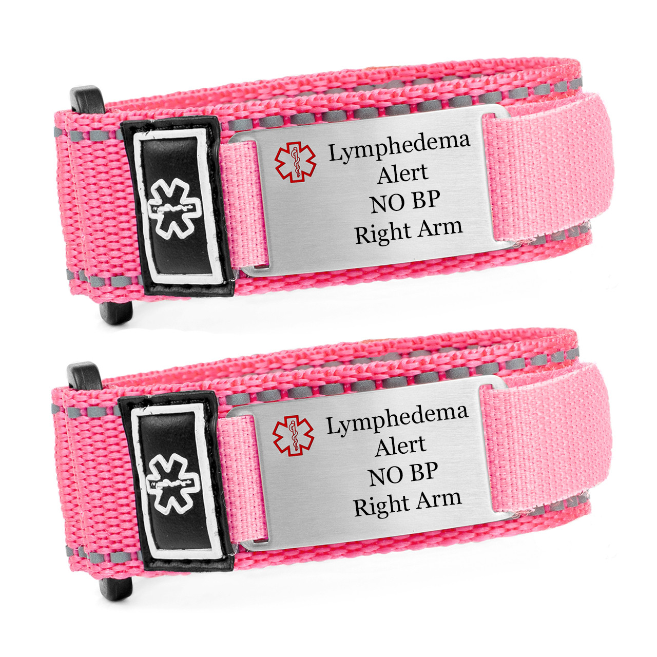Soft Nylon Pink Lymphedema Bracelet