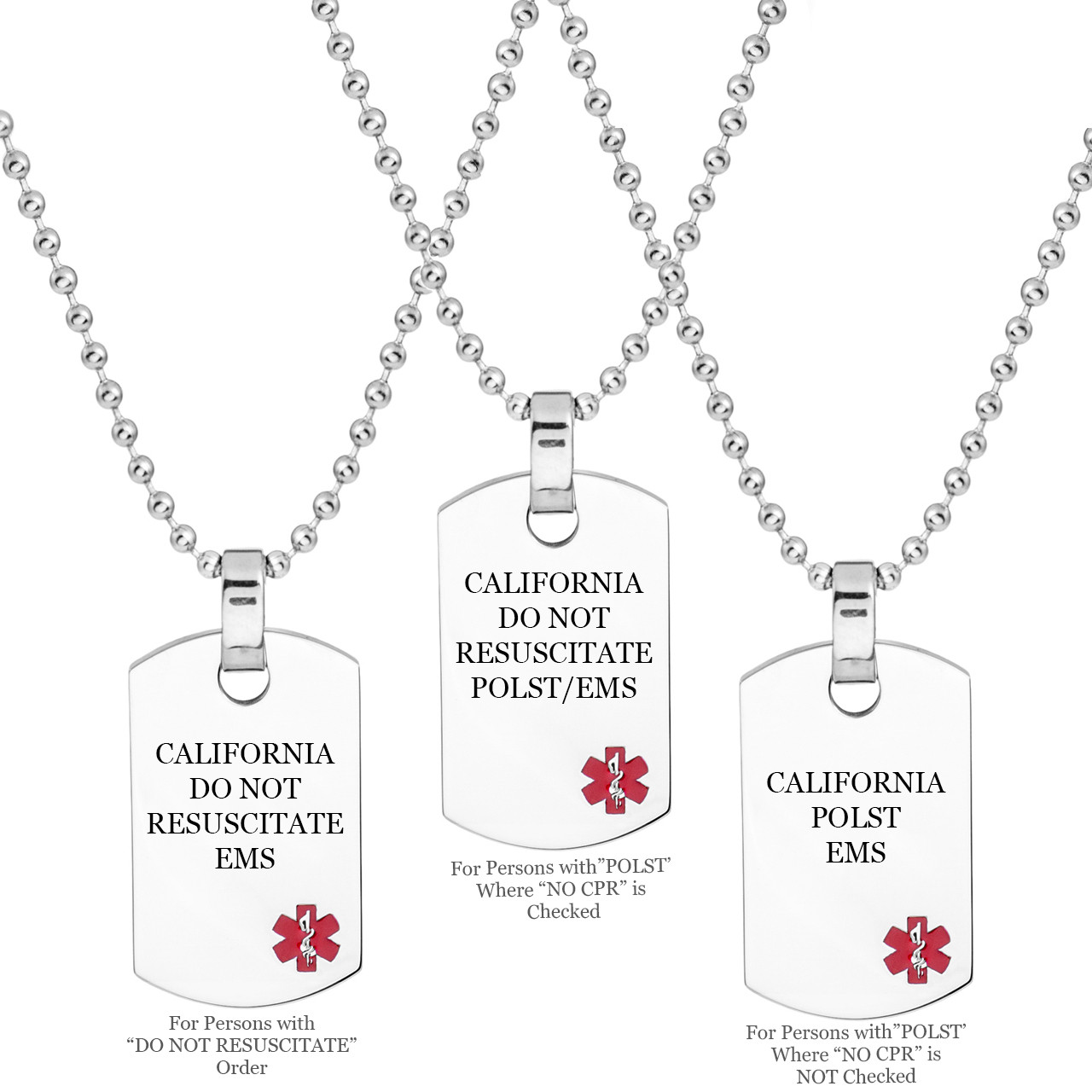 California POLST & Do Not Resuscitate Necklaces