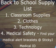 Back to School Supplies List