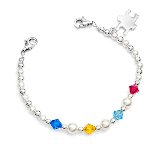 Autism Alert / Support Bead Bracelet & Puzzle Charm