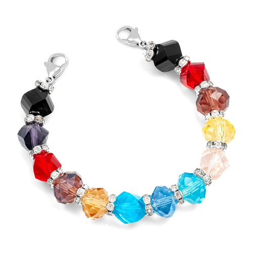 Multi Color Stretch  Bead Bracelet for Medical Tags 6 inch