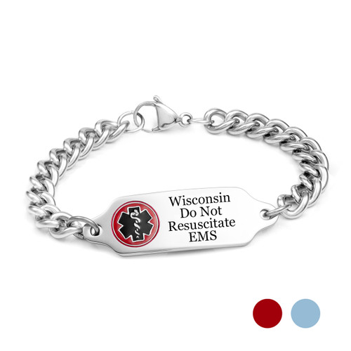 Wisconsin DNR Medical ID Stainless Bracelet 6 - 10 in