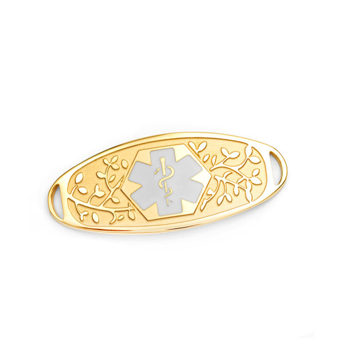 Fancy 3D Gold Medical Tag and White Symbol