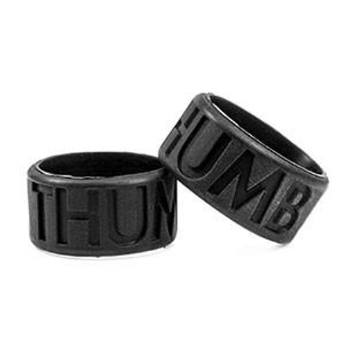 Thumb Band - Thumb - Black - (Medium) - BMB1001, black silicone thumb ring with embossed 'THUMB' text.