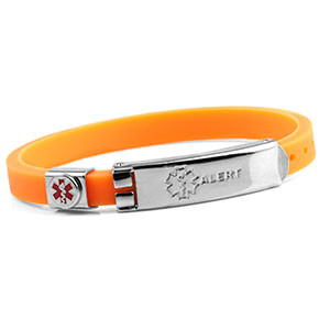 Rubber Bracelet Thin - Orange - Medical ID