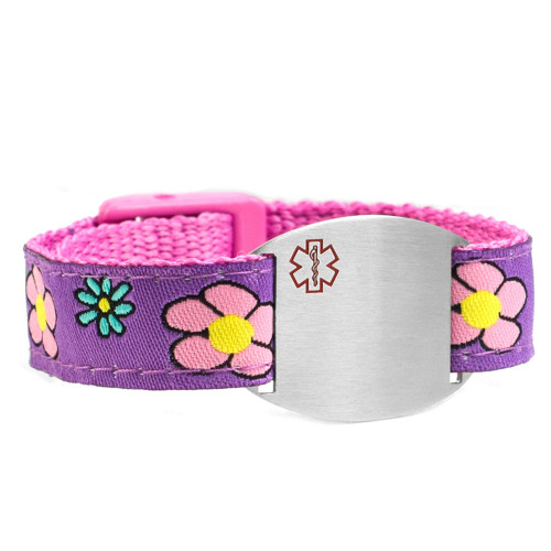 Childs Flower Sport Strap Medical Alert Bracelets