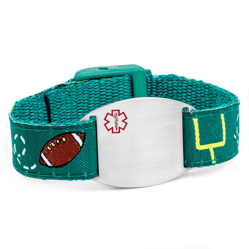 Football Sports Strap Medical Alert Bracelets for kids