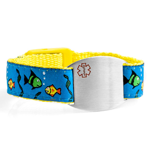 Childrens Fish Sport Strap Medical ID Bracelets