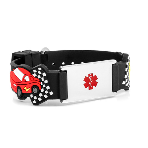 You Win Race Car Medical Bracelet for Kids