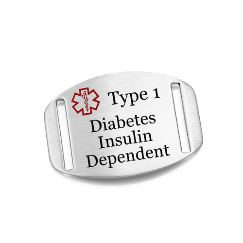 Type 1 Diabetes Medical ID Tag for Sport Strap Bracelets