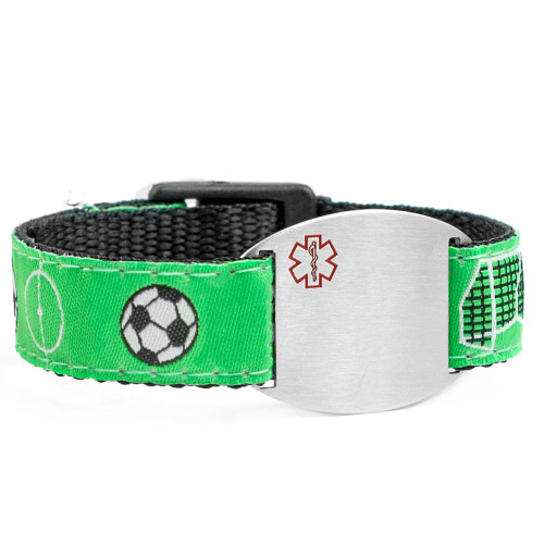 Childs Soccer Sport Band Medical Alert Bracelets