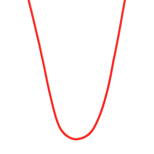 Sixteen Inch Red Rubber Necklace & Sterling Silver Clasp