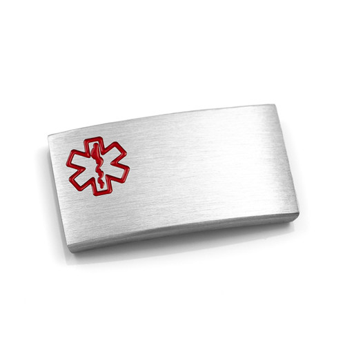 Brushed Steel Medical Alert Tag for Minecraft Silicone Bracelets